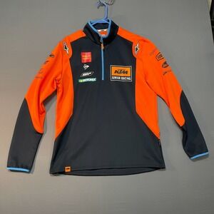 KTM Junior‎ Racing Team Quarter Zip Pullover XL Orange Black Sponsor Logos